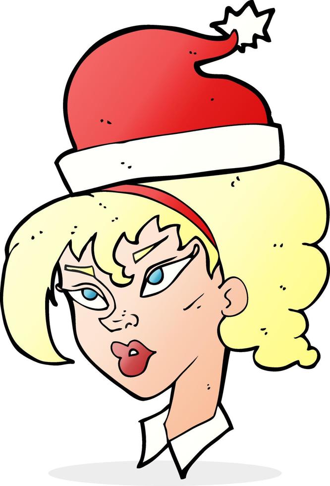 caricatura, mujer, listo, para, navidad vector