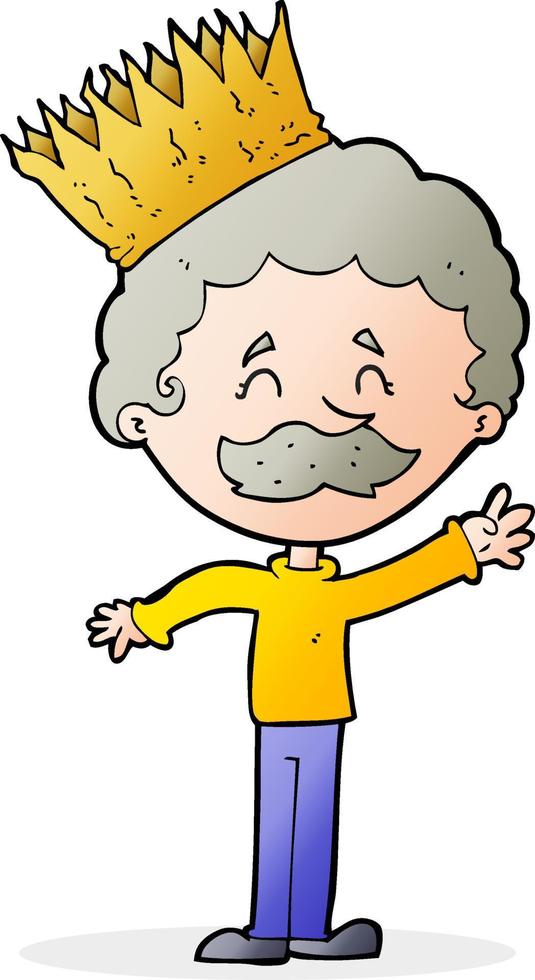 cartoon person wearing crown vector