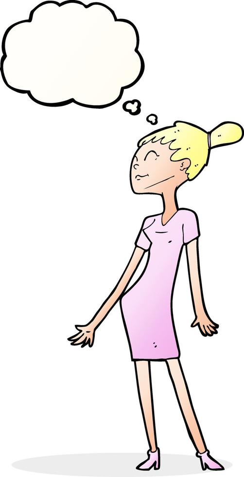 caricatura, mujer, en, vestido, con, burbuja del pensamiento 12338018 Vector en Vecteezy caricatura, mujer, en, vestido, con, burbuja del pensamiento 12338018 Vector en Vecteezy
