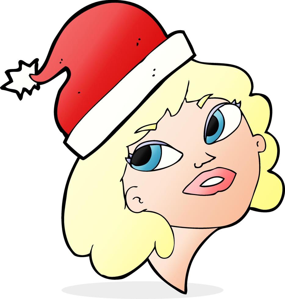 caricatura, mujer, listo, para, navidad vector