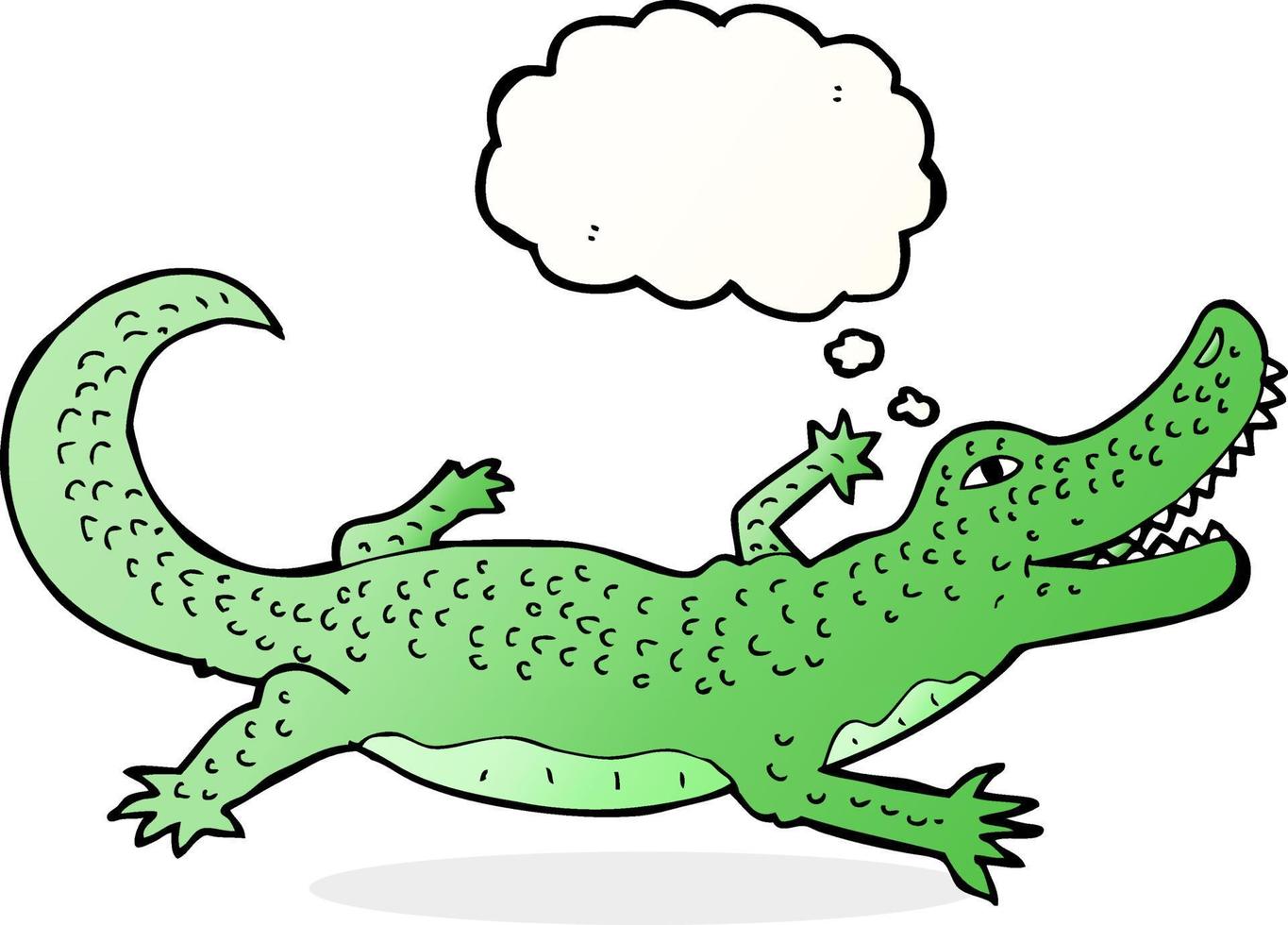 cartoon crocodile with thought bubble vector