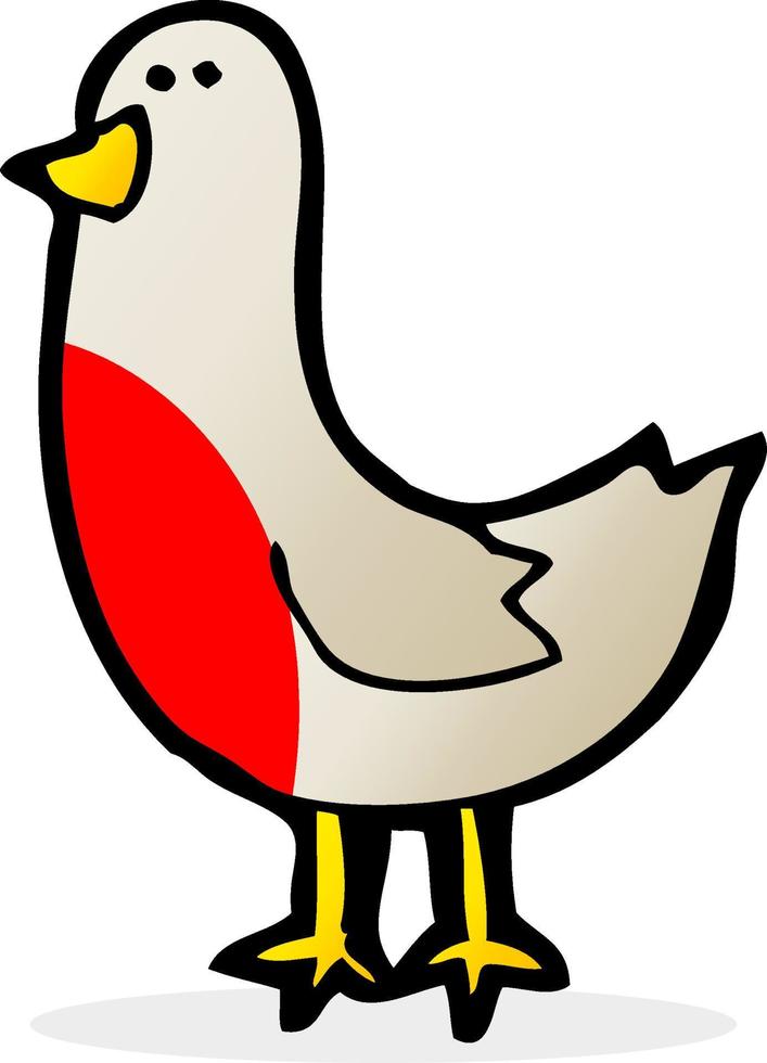 cartoon christmas robin vector