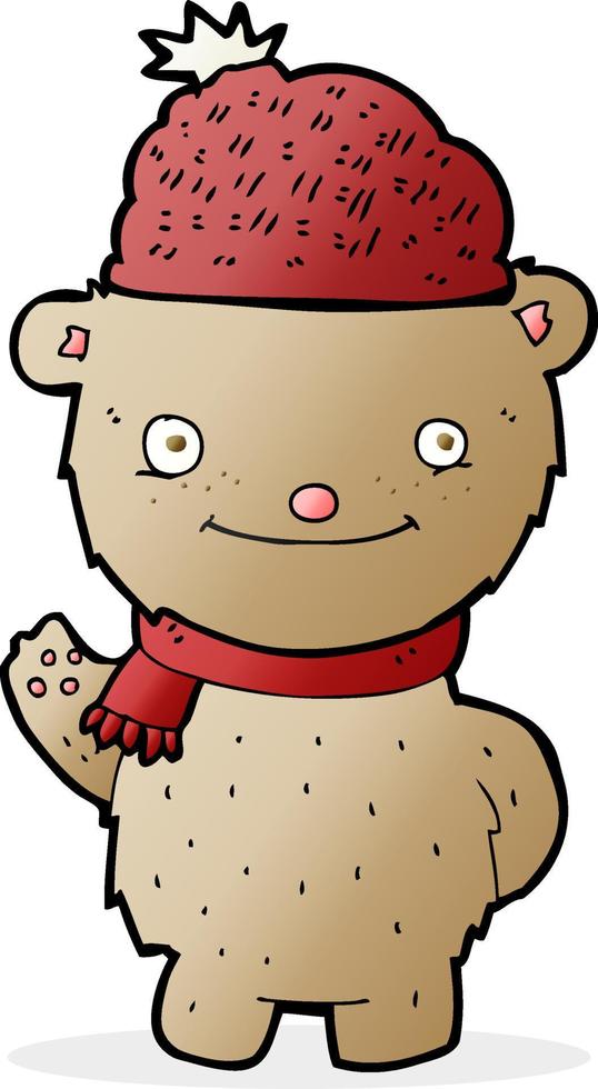 oso de dibujos animados con sombrero vector