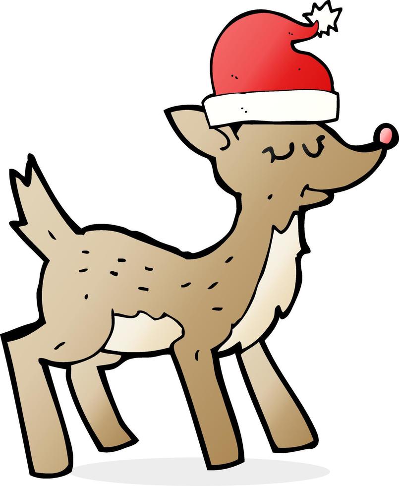 cartoon cute christmas reindeer vector