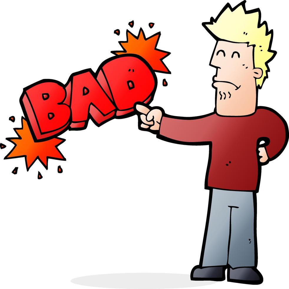 cartoon man pointing out the bad vector