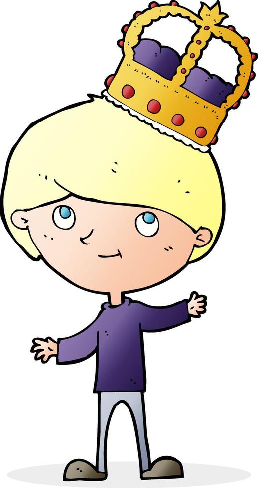 cartoon person wearing crown vector