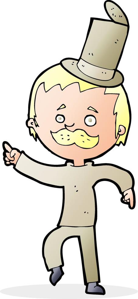 cartoon man in broken old hat vector