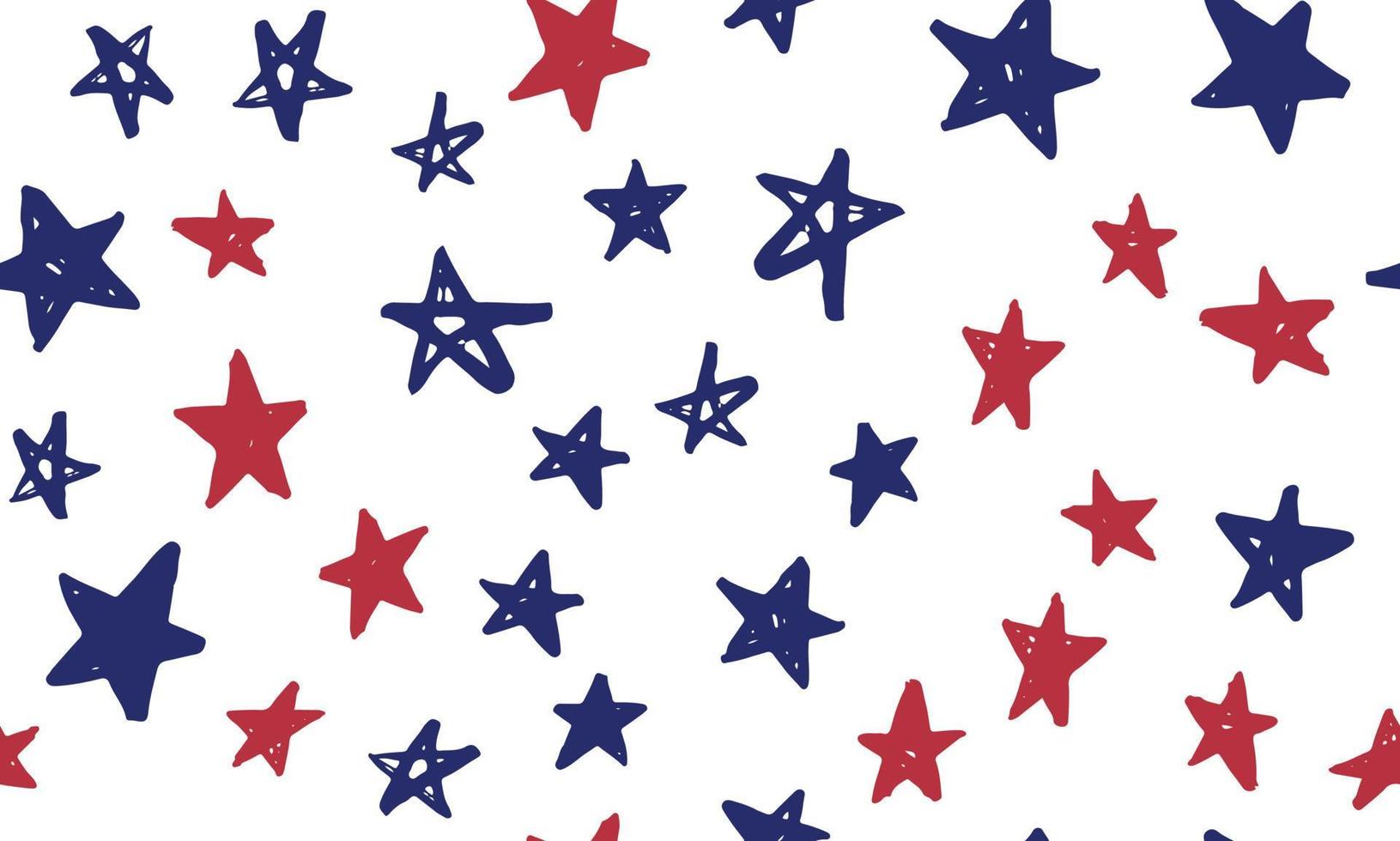 Independence Day USA. Presidents day. Hand drawn illustration. Stars grunge. vector