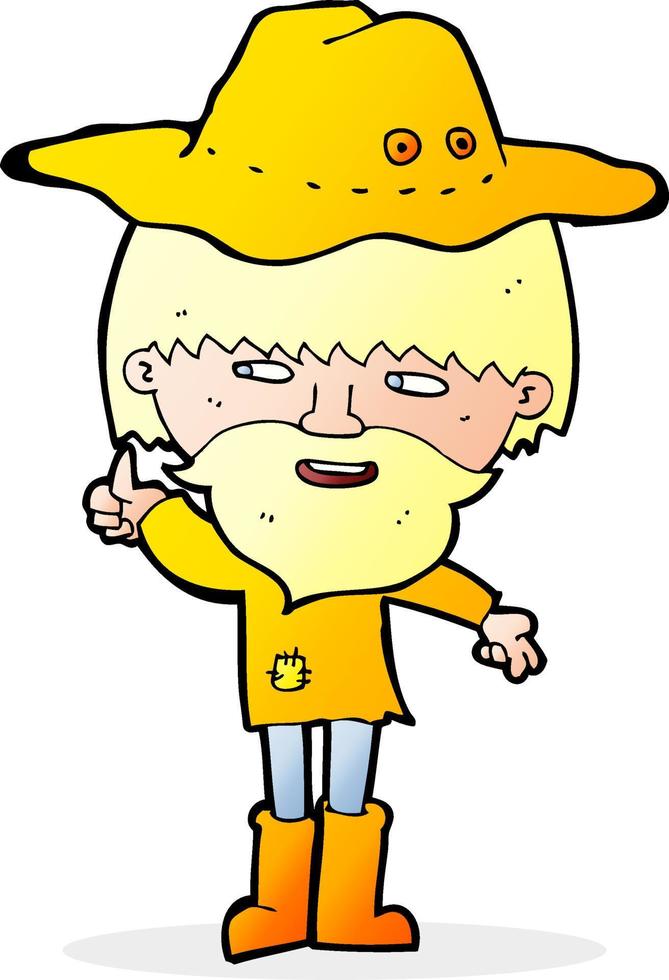 caricatura, hombre, llevando, sombrero vector