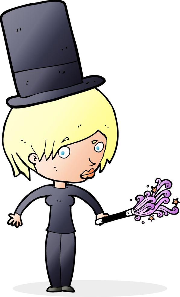 cartoon female magician vector