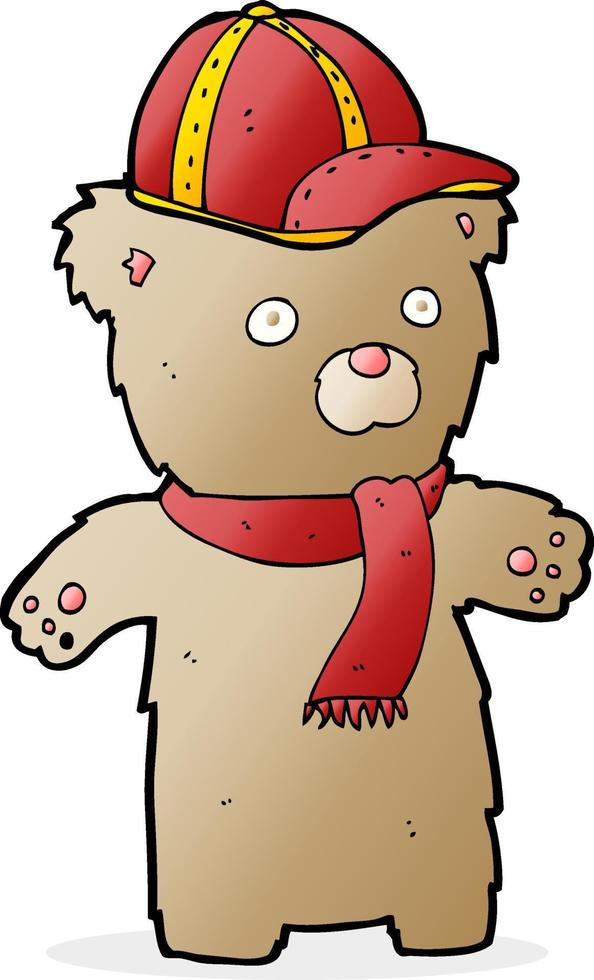 cartoon bear in hat vector