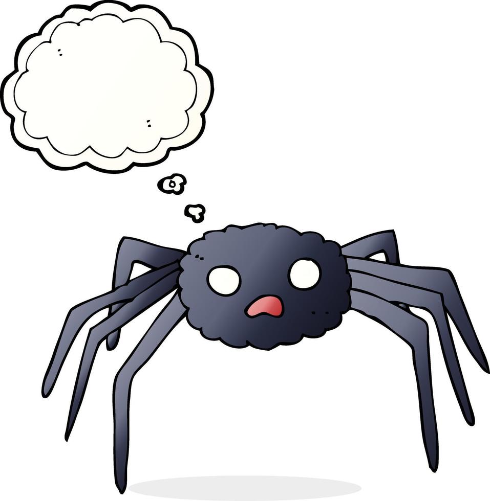 cartoon spider with thought bubble vector