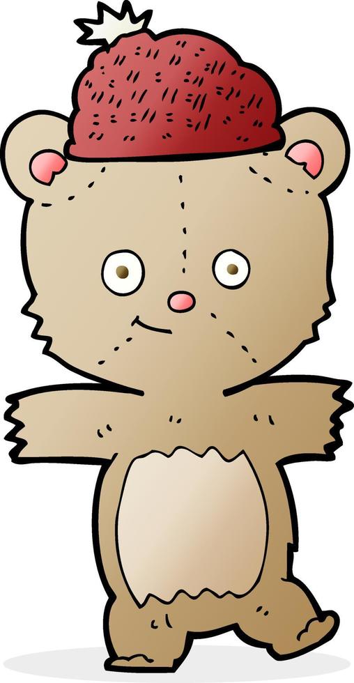 cartoon bear in hat vector