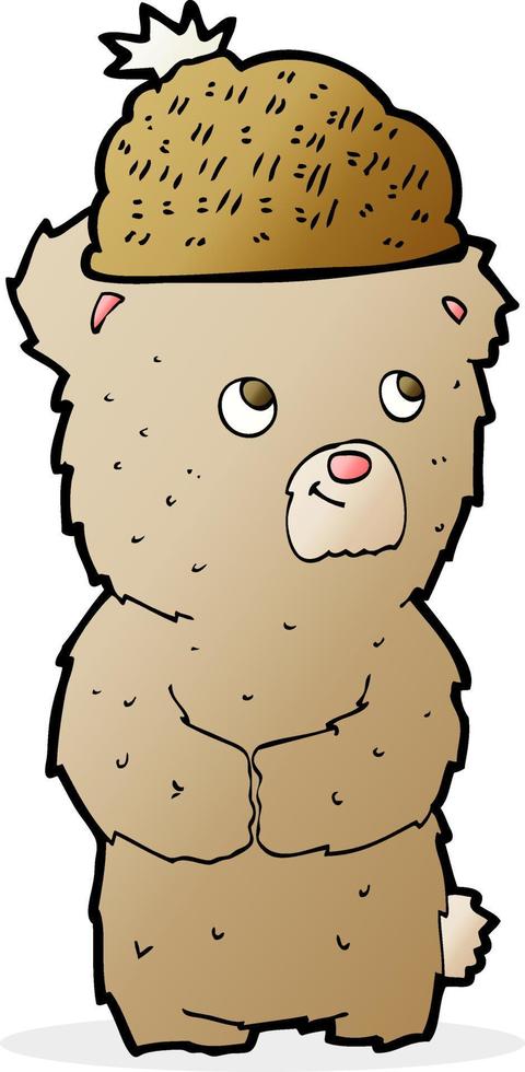 cartoon bear in hat vector