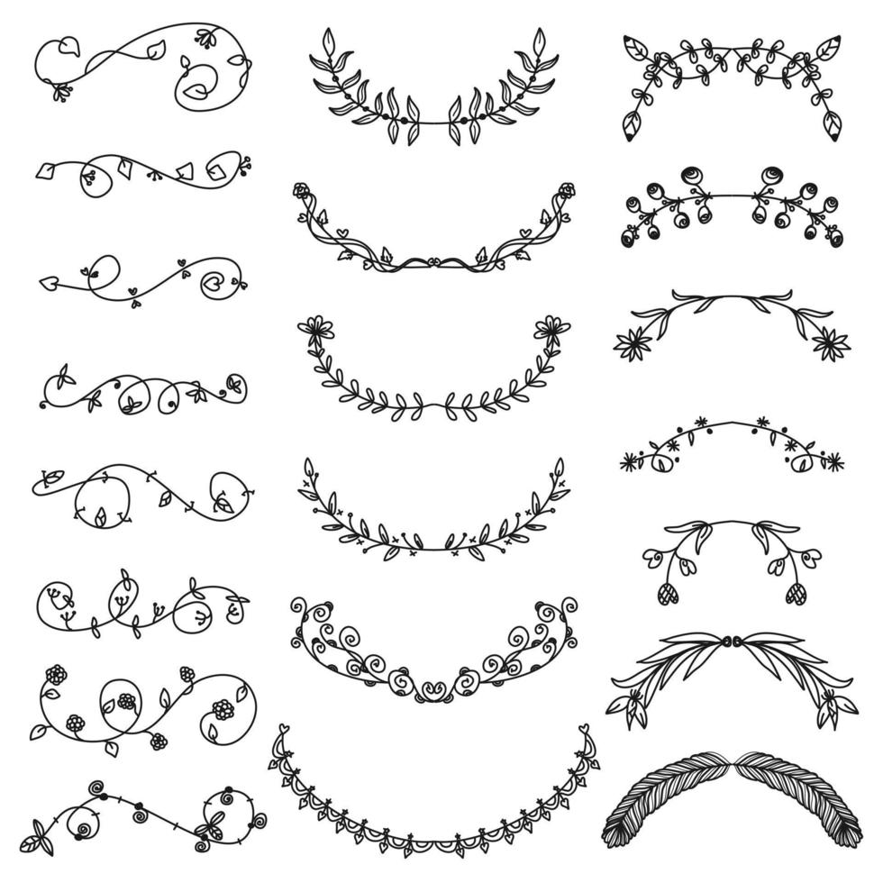 Ornamental lines and stripes doodle of free hand drawing sketch vector