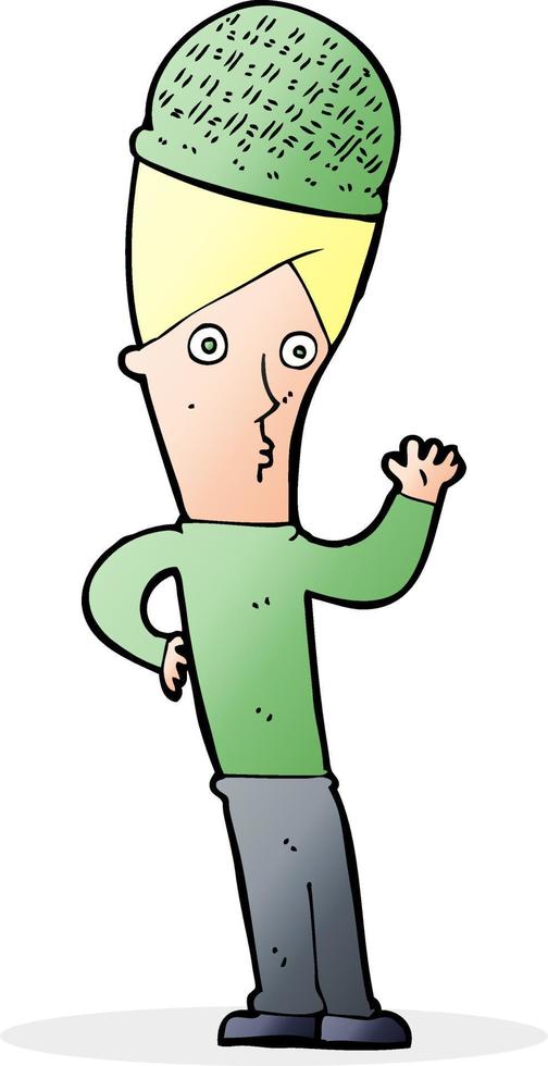 cartoon man wearing winter hat vector