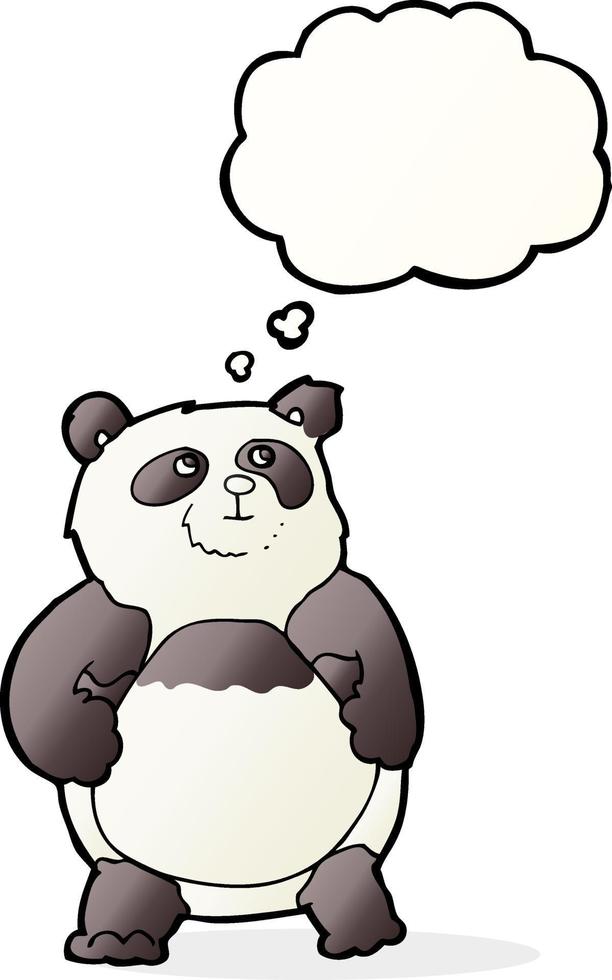 cartoon panda with thought bubble vector