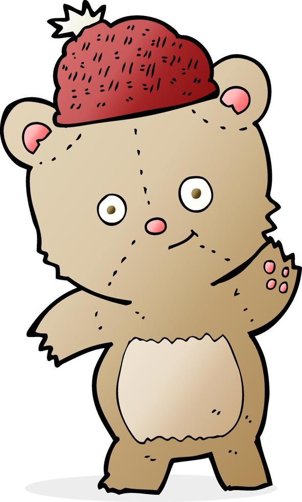 cartoon bear in hat vector