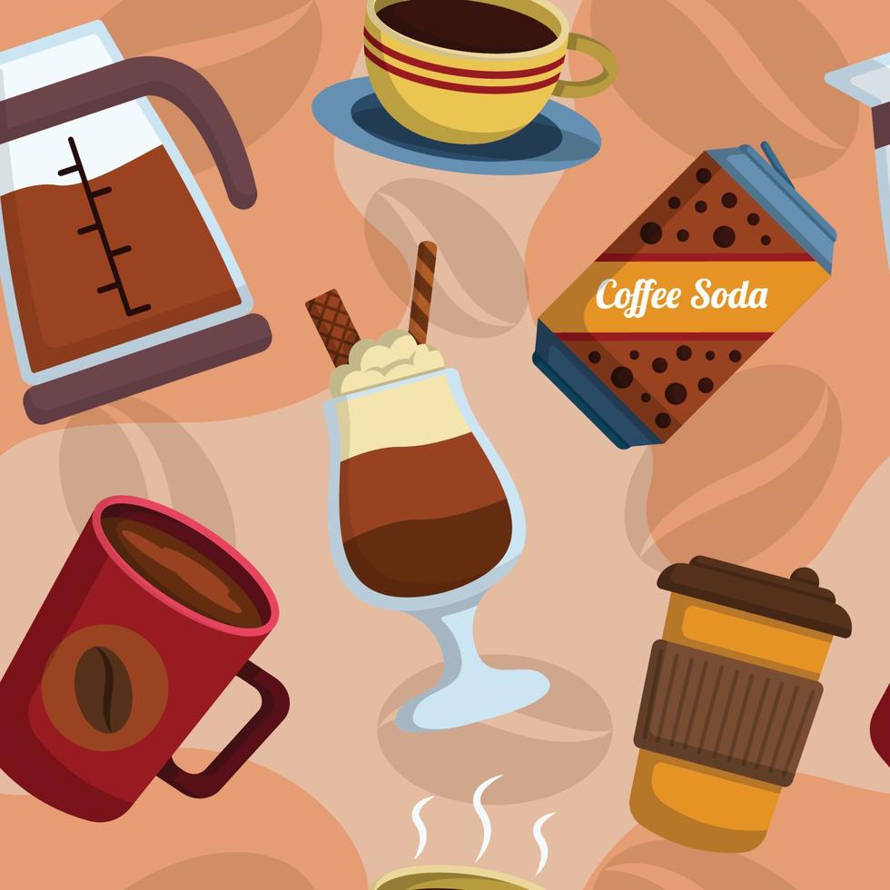 Various Coffee Based Products Made Seamless 12338658 Vector Art at Vecteezy