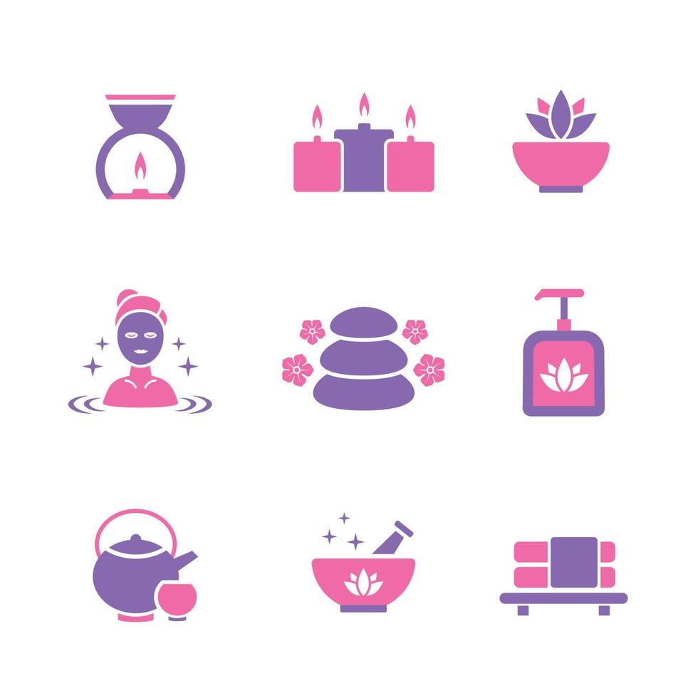 Beauty And Spa Icon Set Concept vector