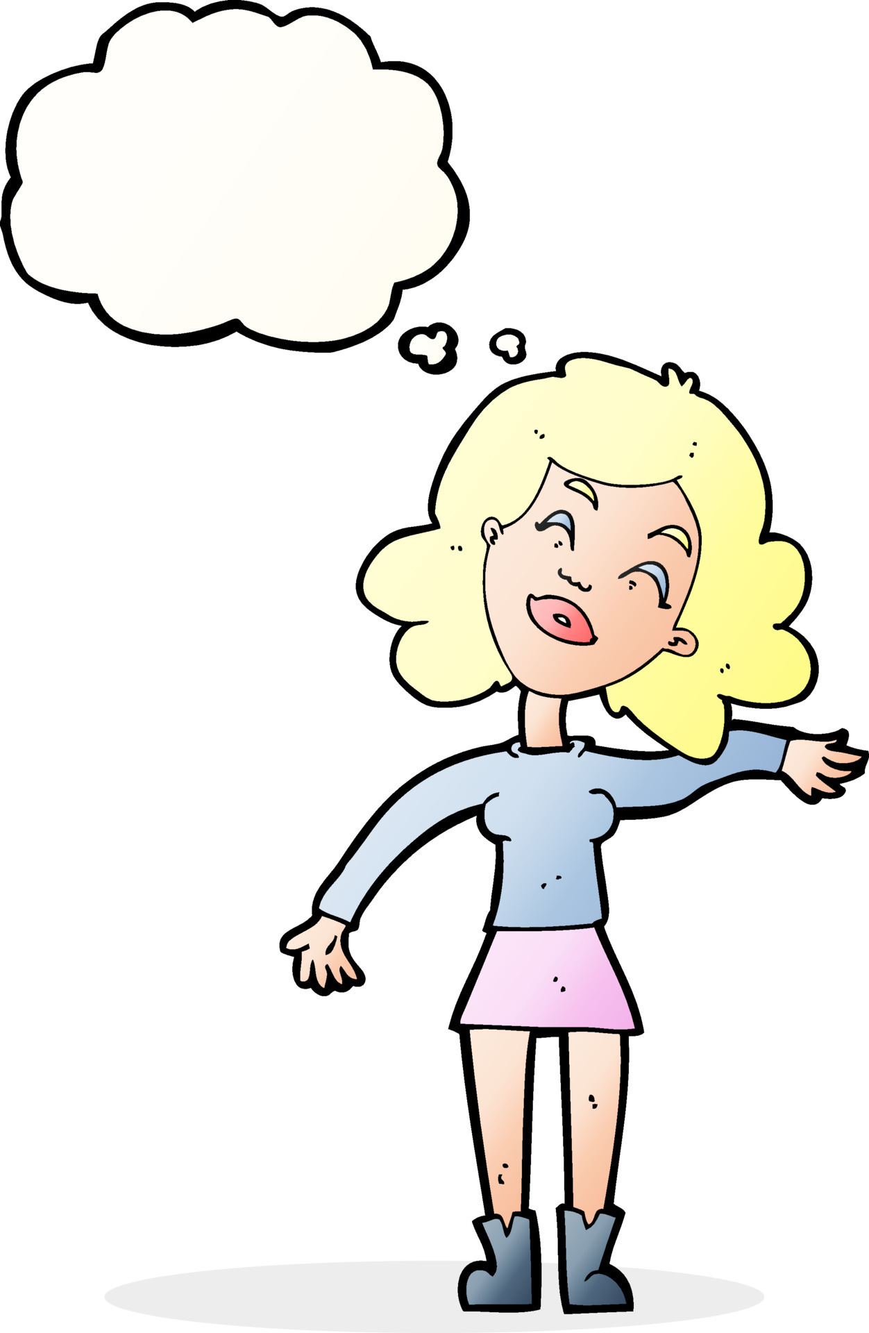 cartoon woman only joking with thought bubble 12338726 Vector Art at