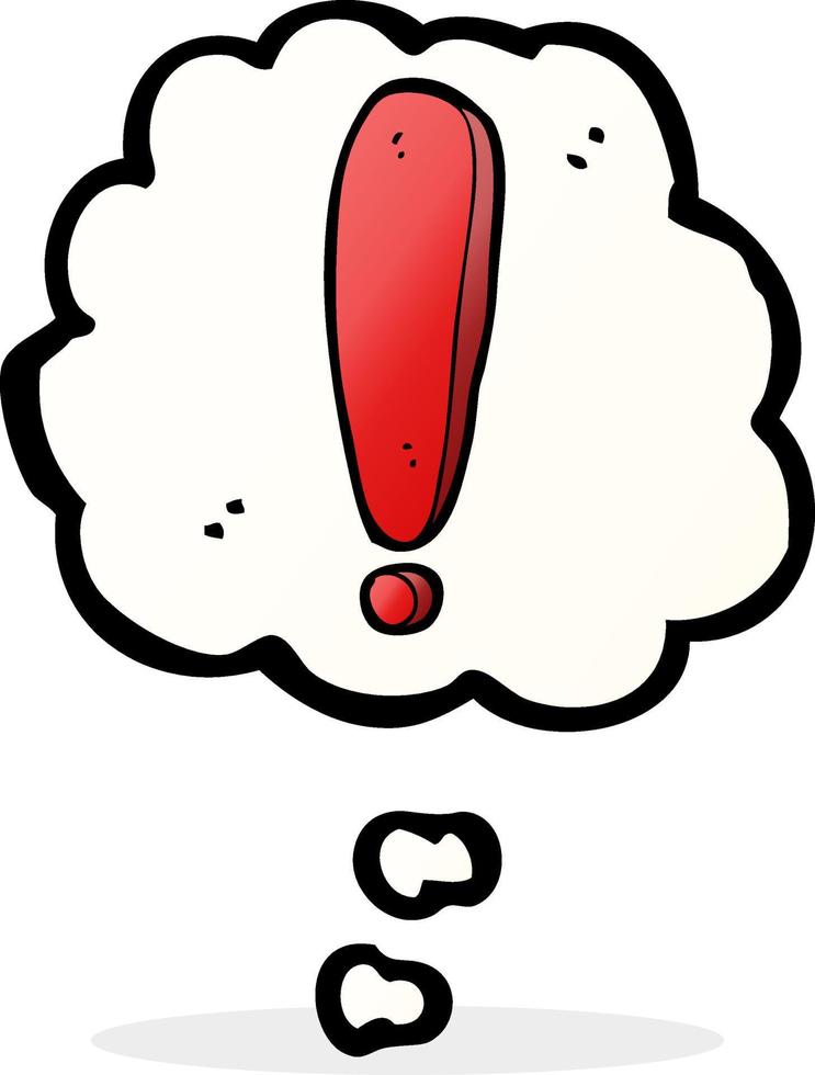 cartoon exclamation mark with thought bubble vector