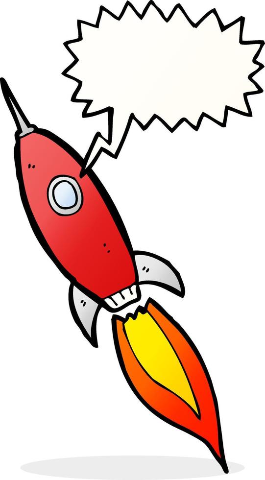 cartoon spaceship with thought bubble vector