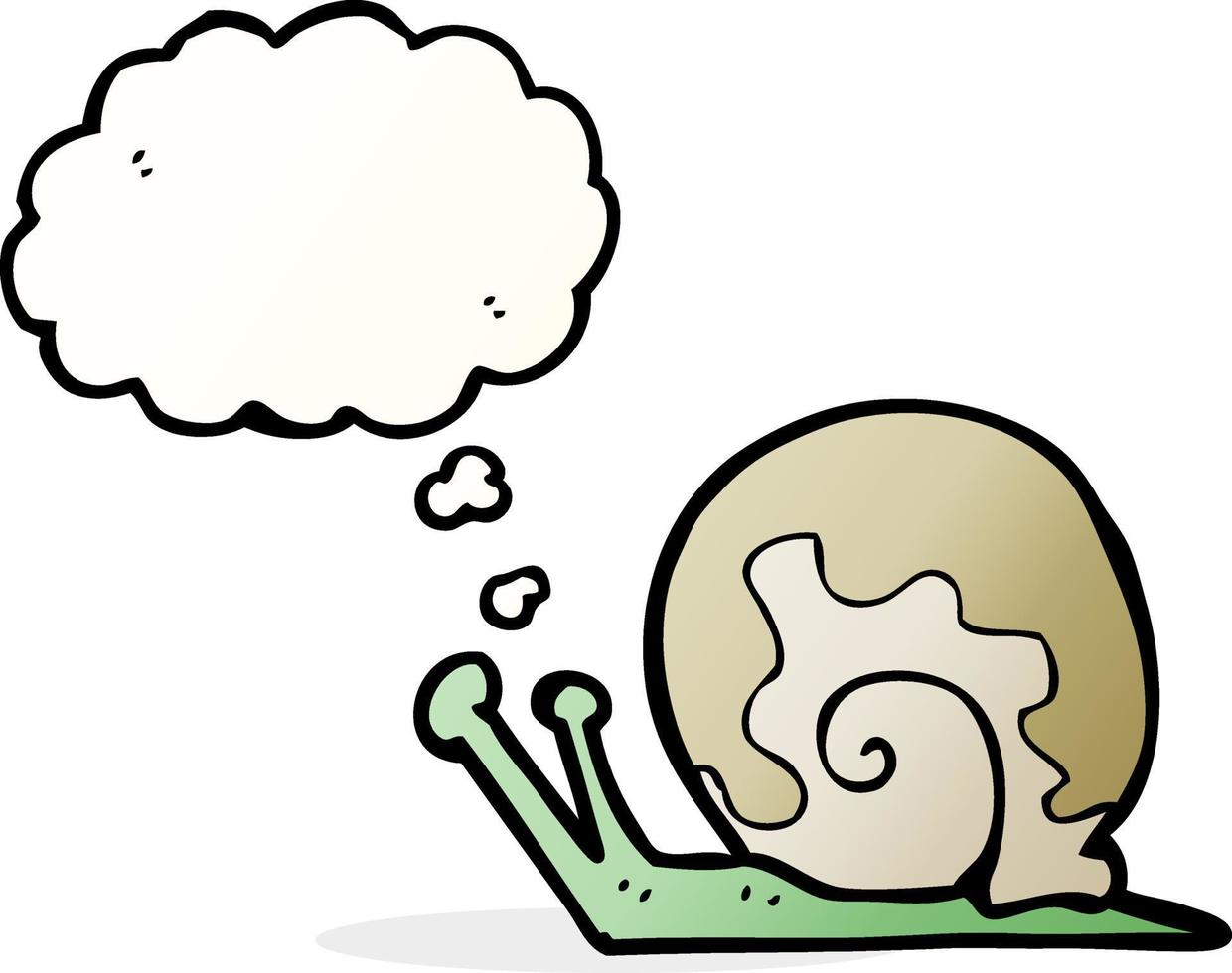 caracol de dibujos animados con burbuja de pensamiento vector