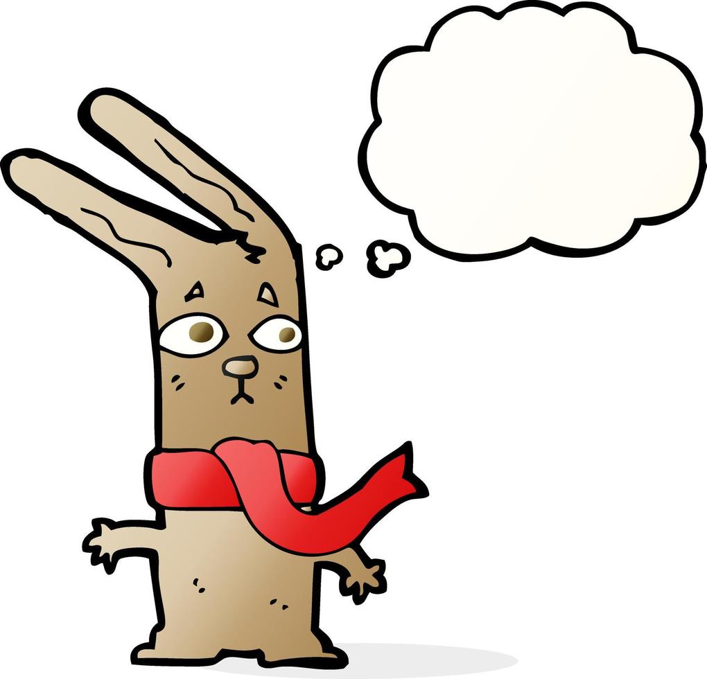 cartoon rabbit with thought bubble vector