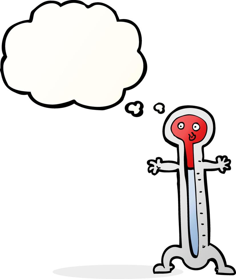 cartoon thermometer with thought bubble vector