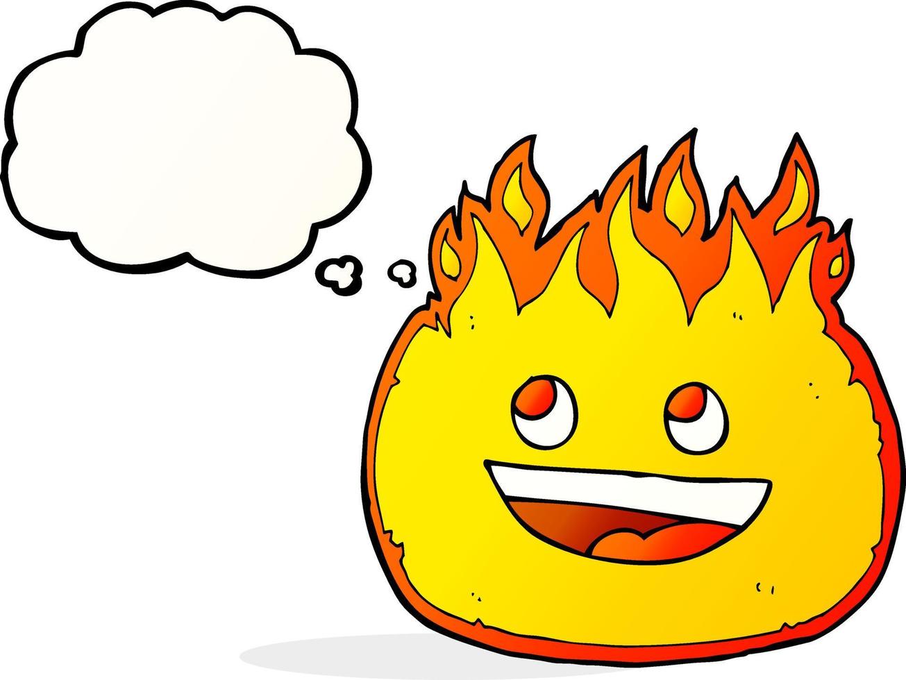 cartoon fire border with thought bubble vector