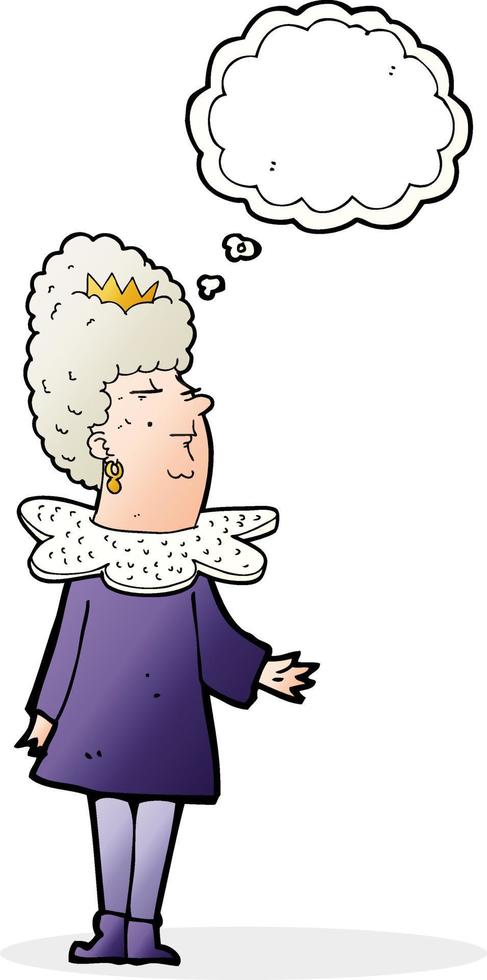 cartoon queen with thought bubble vector