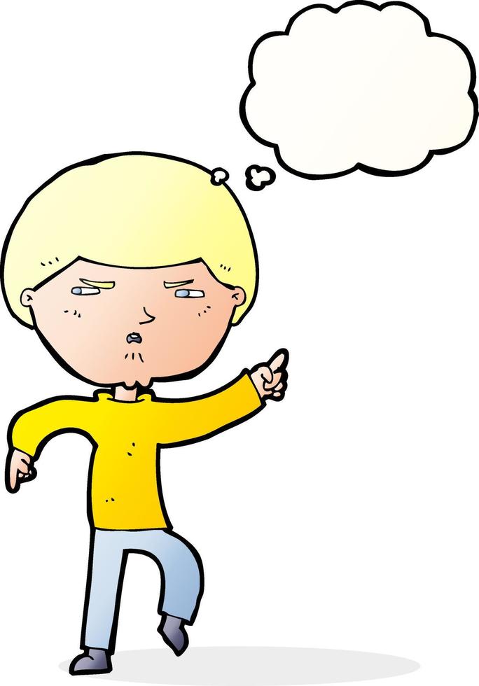 cartoon annoyed man with thought bubble vector