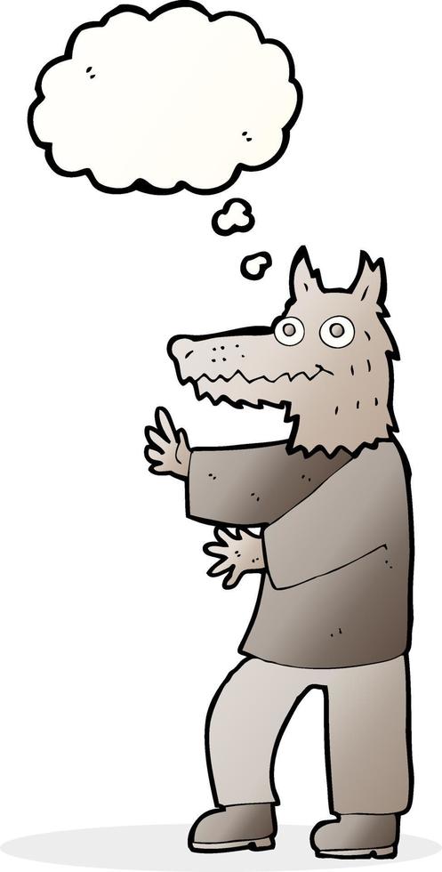 cartoon funny werewolf with thought bubble vector