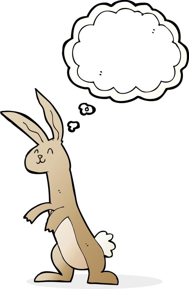 cartoon rabbit with thought bubble vector