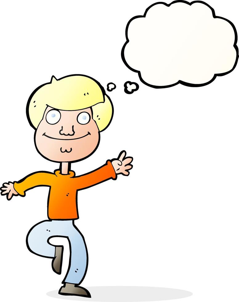 cartoon dancing man with thought bubble vector