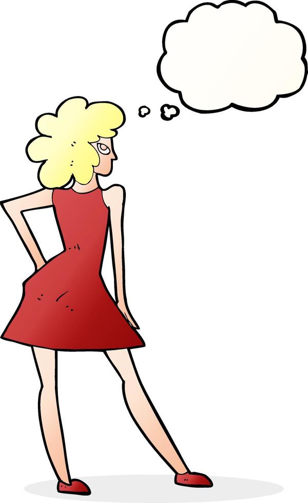 caricatura, mujer, posar, en, vestido, con, burbuja del pensamiento 12340945 Vector en Vecteezy caricatura, mujer, posar, en, vestido, con, burbuja del pensamiento 12340945 Vector en Vecteezy