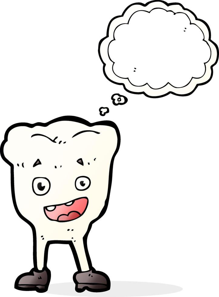 cartoon tooth with thought bubble vector