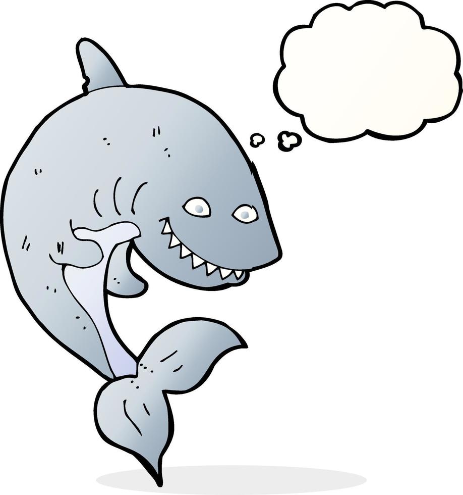 cartoon shark with thought bubble vector