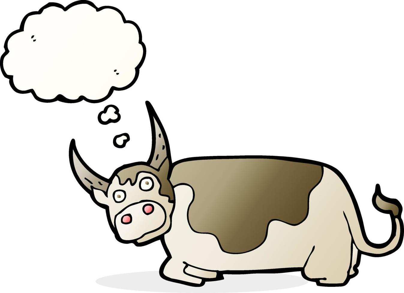 cartoon bull with thought bubble vector