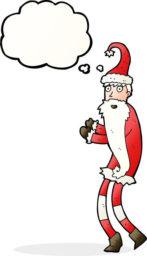 cartoon santa claus with thought bubble vector