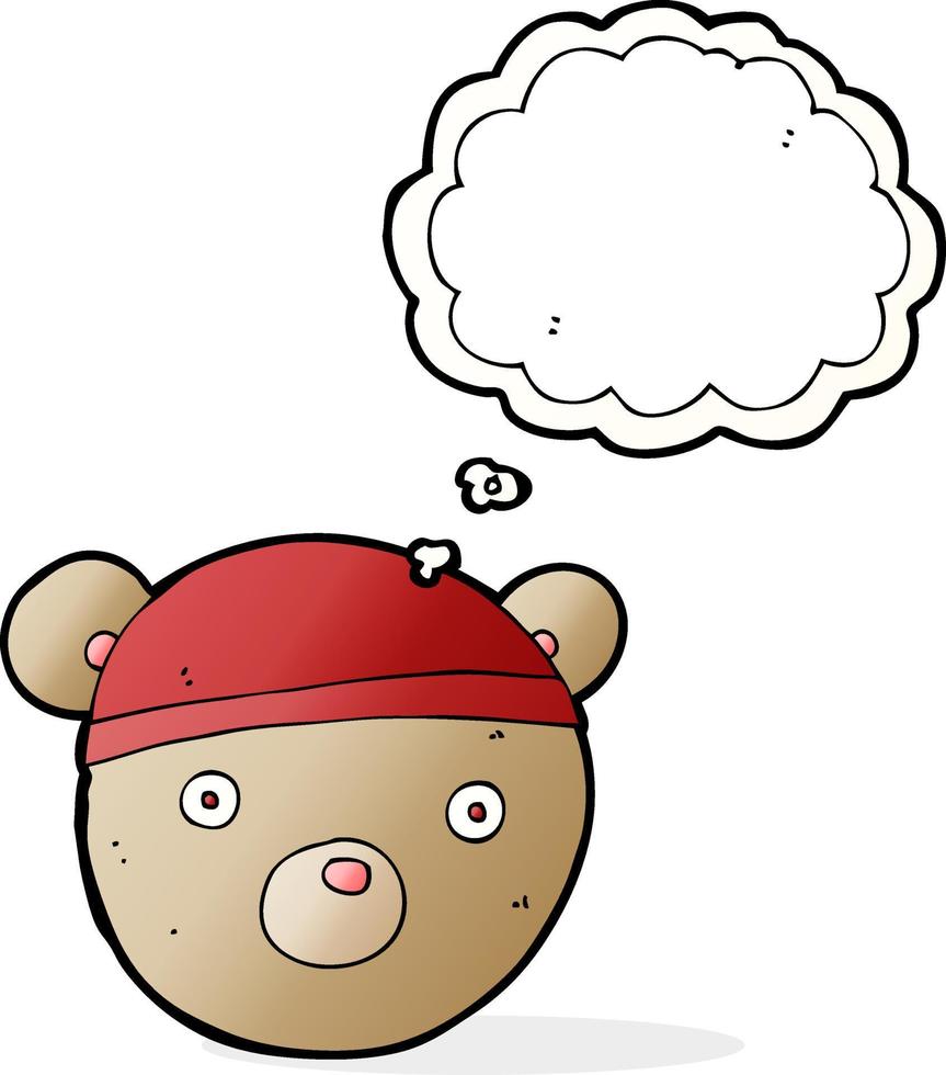 cartoon teddy bear hat with thought bubble vector