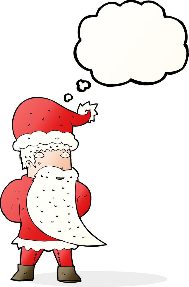 cartoon santa claus with thought bubble vector