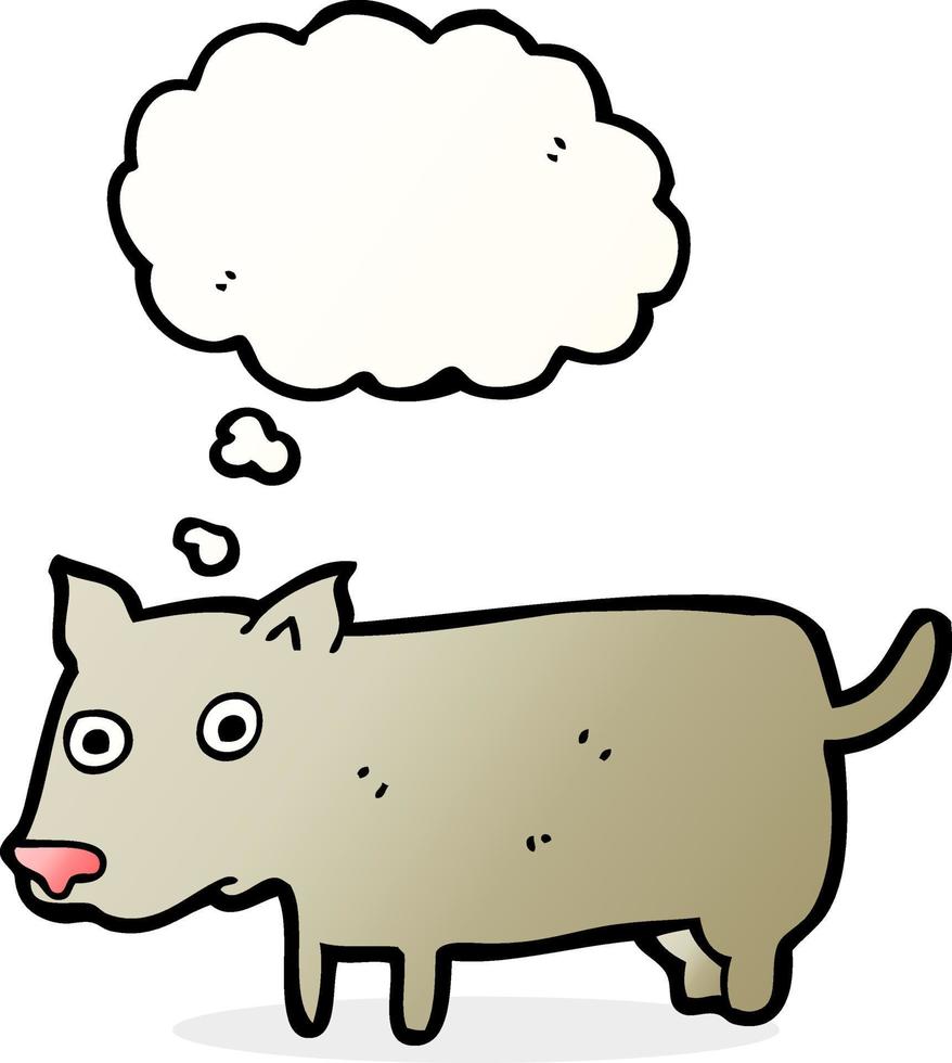 cartoon little dog with thought bubble vector