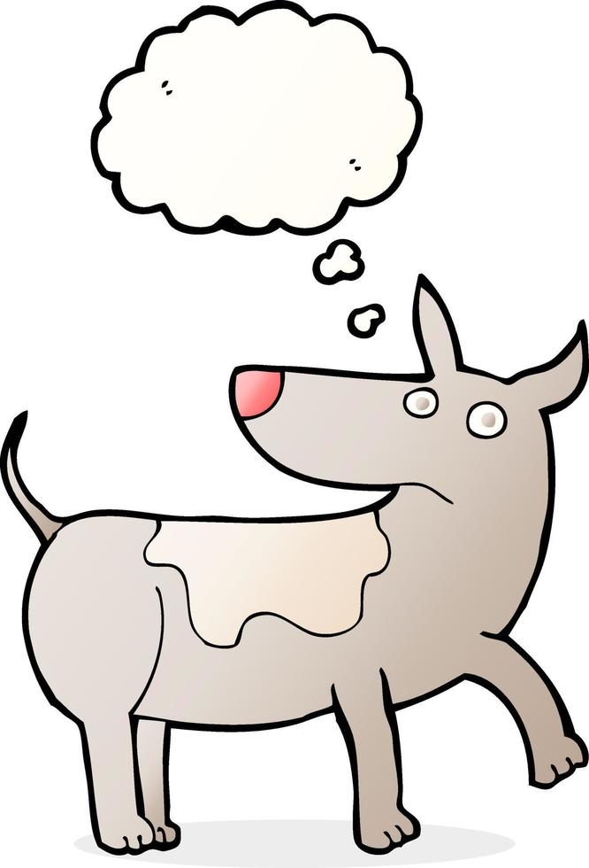 funny cartoon dog with thought bubble vector