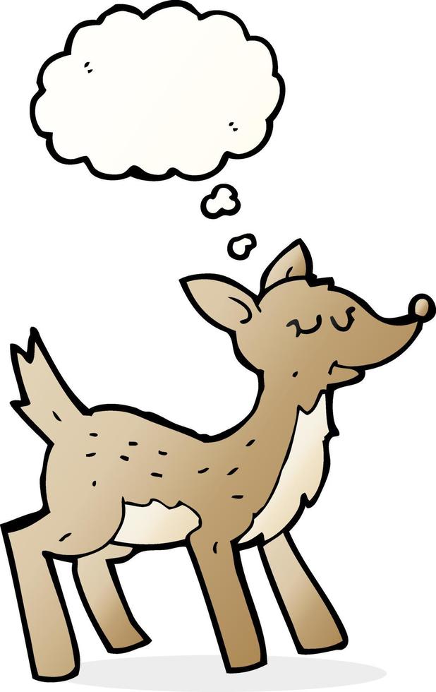 cute cartoon deer with thought bubble vector