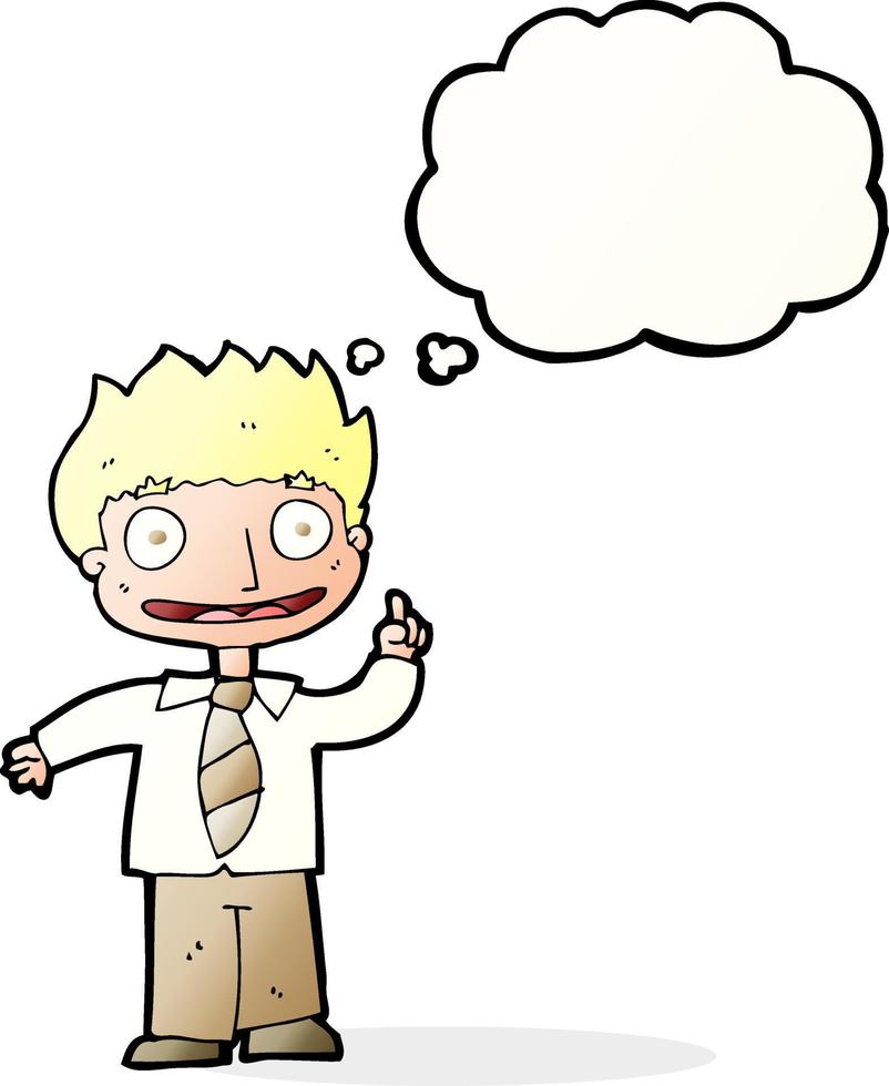 cartoon man with idea with thought bubble vector