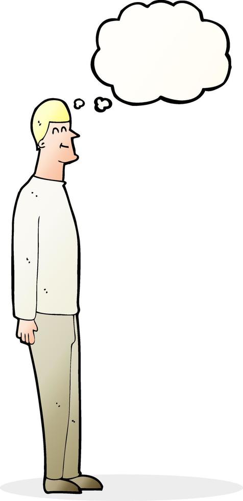 cartoon tall man with thought bubble vector