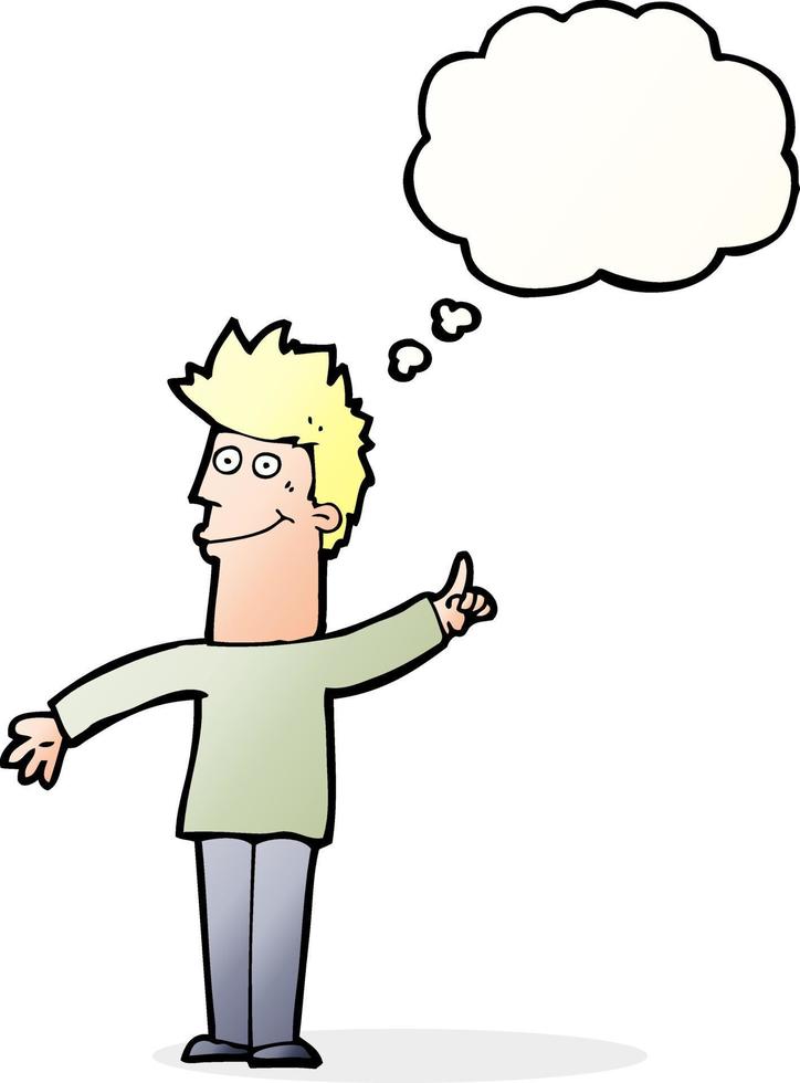 cartoon man with idea with thought bubble vector
