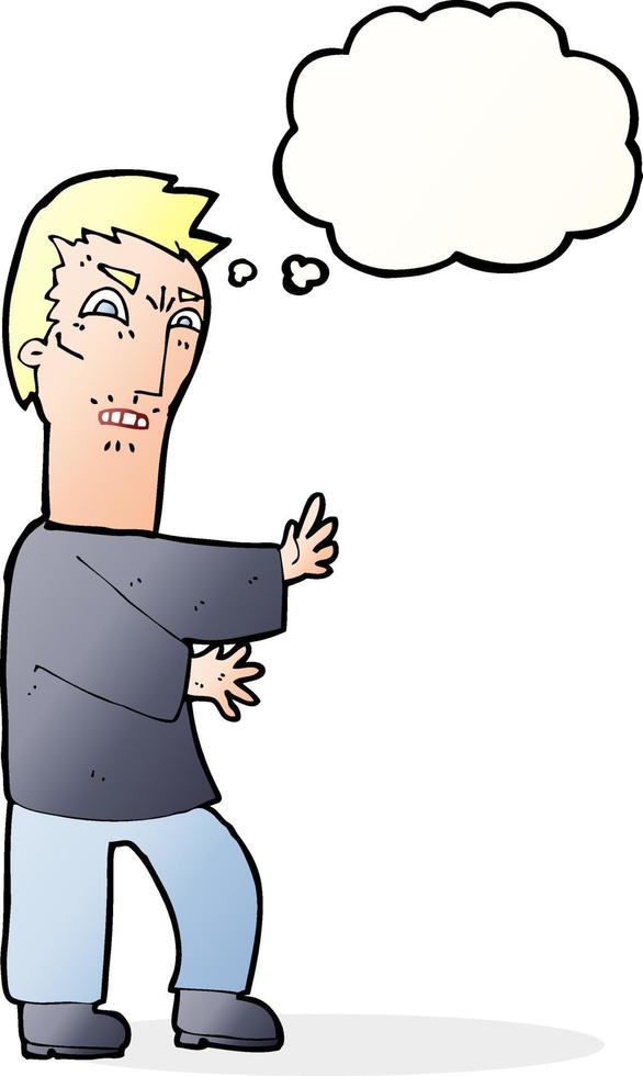 cartoon angry man with thought bubble vector